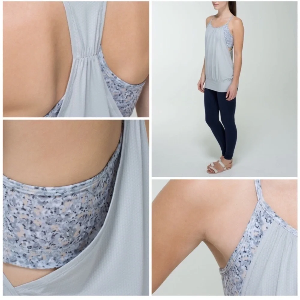 Lululemon No Limits Tank Top Bra Attached Blue Tank | Size 6 | NWOT